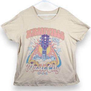 Zoe + Liv T Shirt Women's Size XXL Nashville TN Music City U.S.A Short Sleeve